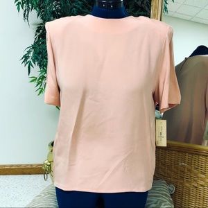 Silkan Pink Short Sleeve Blouse 100% Silk